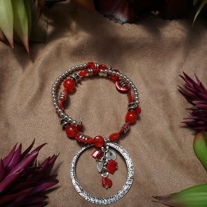 Zevar red beaded choker